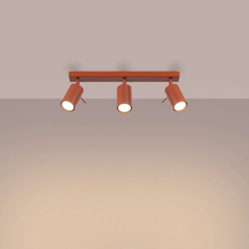 Plafon sufitowy RING 3L czerwony nowoczesny ruchomy do salonu i sypialni Sollux