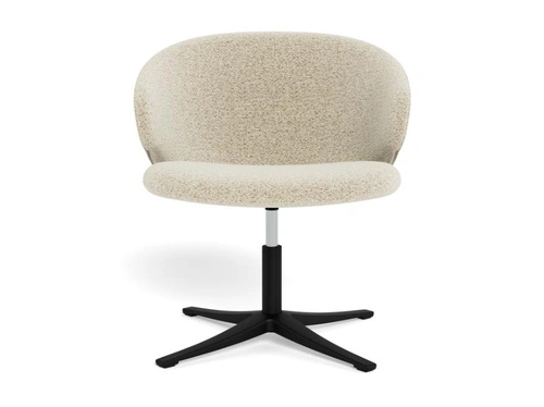 Fotel kubełkowy Ella obrotowy beżowy do salonu i jadalni nowoczesny