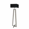 Lampa podłogowa JAWA abażur czarny stelaż popielaty