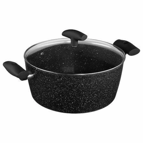 Garnek aluminiowy kuty 28 cm czarny