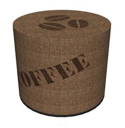 Pufa okrągła Espresso Intesi nowoczesna tapicerowana do salonu i sypialni brązowa 40 cm
