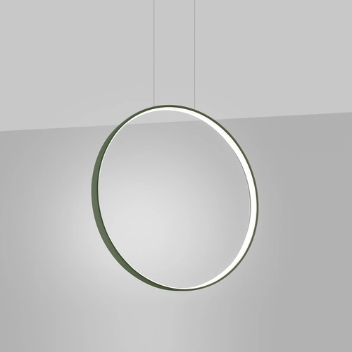 Lampa wisząca LED RIO zielona oliwka nowoczesna do jadalni nad stół 55 cm