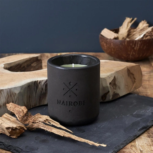 Świeca zapachowa Earth Nairobi szara cementowa nowoczesna dekoracyjna Intesi 10 cm
