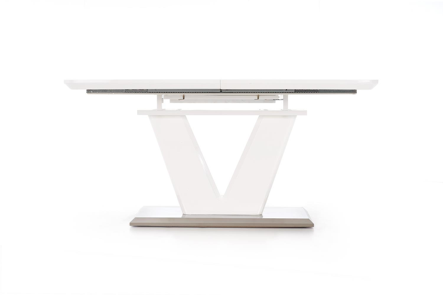 Stół rozkładany do jadalni Venom biały połysk nowoczesny glamour 160-220x90 cm Intesi