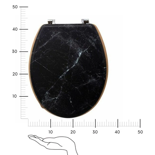 Deska sedesowa Lea czarna z duroplastu do toalety nowoczesna