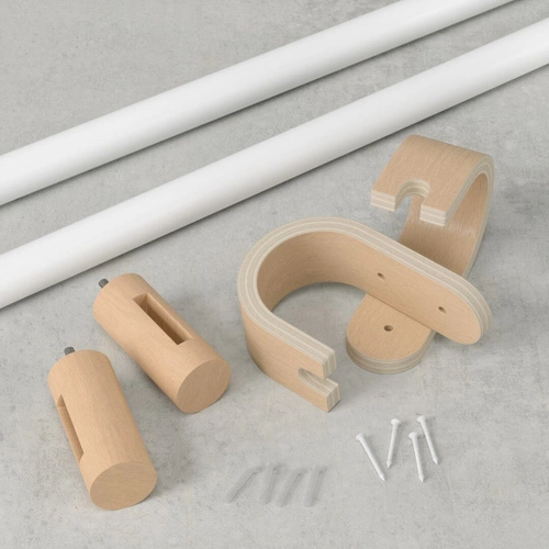 Karnisz pojedynczy regulowany Bellwood 107-305 cm naturalny biały do salonu Umbra