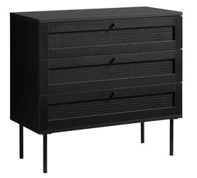 Komoda Pensacola czarna nowoczesna z szufladami do salonu 80 cm