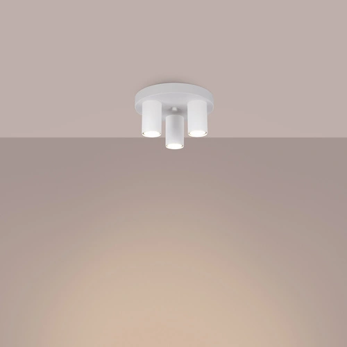 Plafon sufitowy LAGOS 3P biały nowoczesny stalowy do salonu i sypialni 25 cm SOLLUX