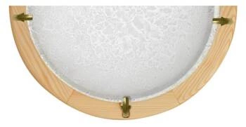 Plafon sufitowy klasyczny biały szkło drewno sosna Ditrevi 30 cm do salonu i kuchni