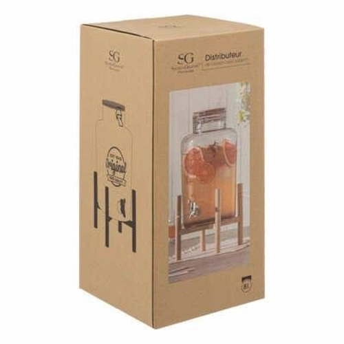 Szklany słój do napojów 8 l z kranikiem na stojaku Original 5five na lemoniadę i przyjęcia