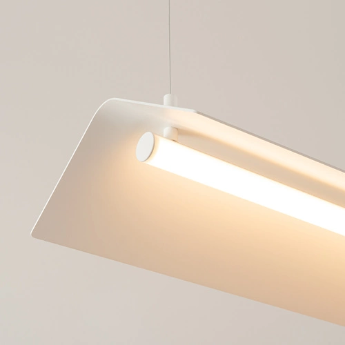 Nowoczesna lampa wisząca LED ELVA biała z regulacją wysokości do salonu i jadalni