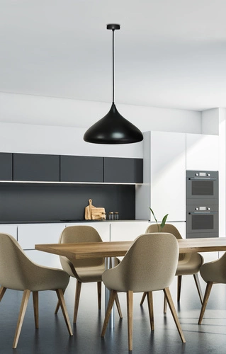 Lampa wisząca Viborg czarna metalowa 42 cm do salonu i jadalni nad stół nowoczesna