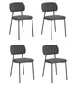 Zestaw 4 krzeseł Esther szare ciemne