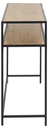 Konsola Seaford Slim industrialna wąska z półką dąb naturalny do przedpokoju i salonu Actona