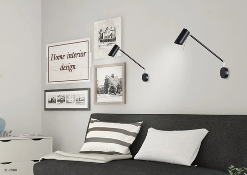 Kinkiet ścienny Milly czarny matowy nowoczesny metalowy regulowany do salonu i sypialni