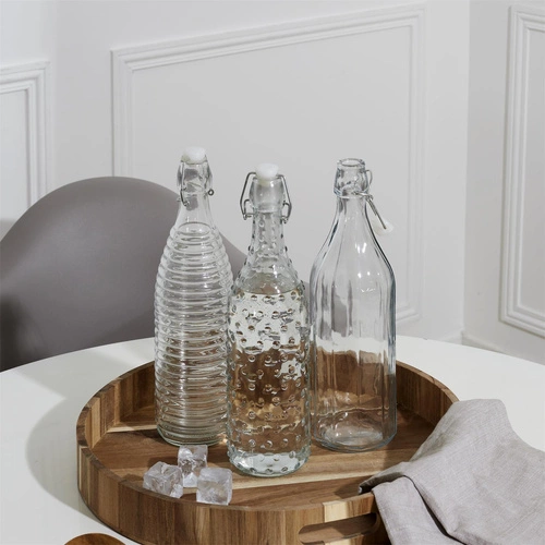 Butelka szklana 1L kropki