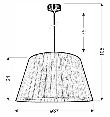 Lampa wisząca Notizia satynowy 37 1x60W E27 abażur czarny