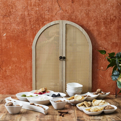 Zestaw 10 naczyń do serwowania przystawek biały