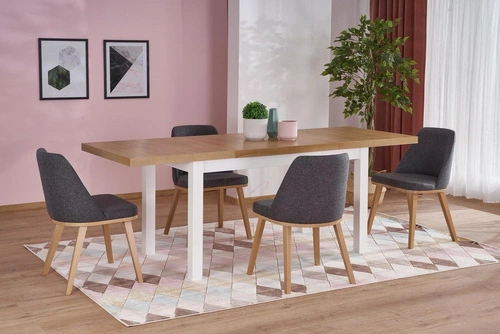 Stół rozkładany do jadalni Tiago 2 Intesi 140-220x80 nowoczesny dąb naturalny biały