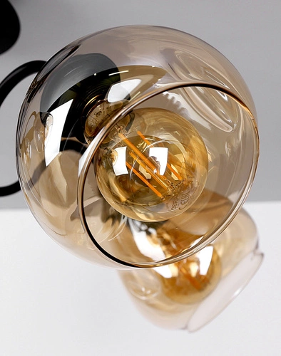 Lampa sufitowa Unica czarno-złota 5-punktowa szklana do salonu i jadalni