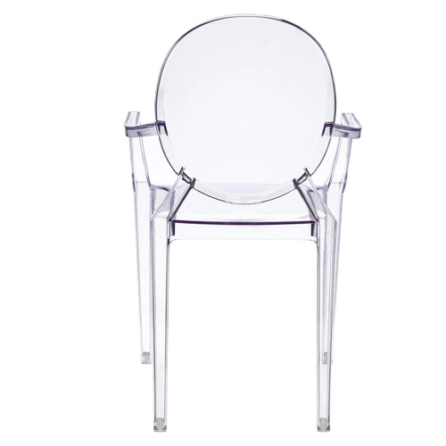 Krzesło do jadalni Royal transparentne inspirowane Louis Ghost sztaplowane nowoczesne