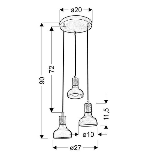 Lampa wisząca Puerto 3x40W E14 na talerzu biały
