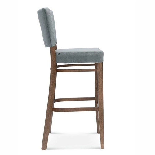 Hoker Tulip.1 FAMEG z oparciem, drewniany, tapicerowany skórą, personalizowany do kuchni