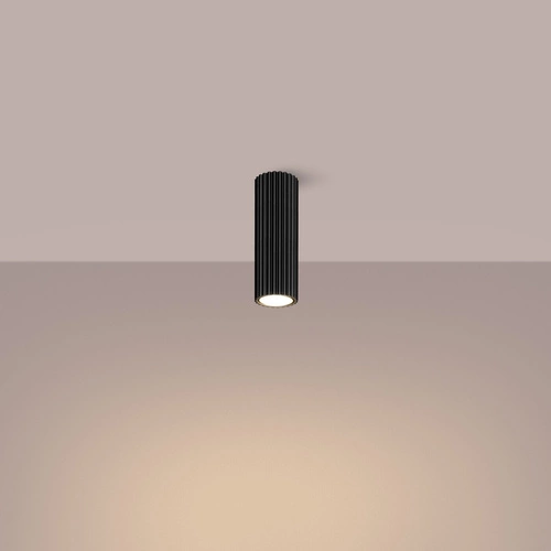 Plafon sufitowy KARBON 20 czarny minimalistyczny do salonu i sypialni aluminium 20 cm