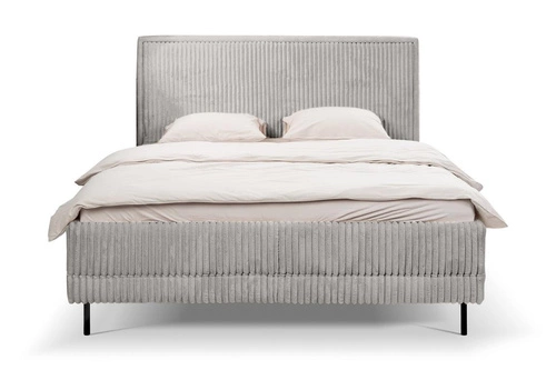 Łóżko tapicerowane Foggy 180x200 szare z pojemnikiem i stelażem do sypialni