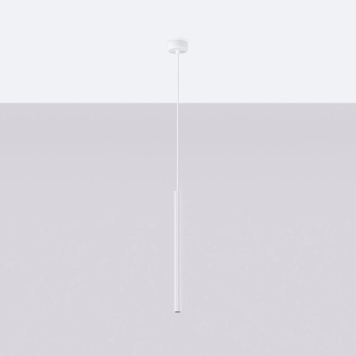 Nowoczesna lampa wisząca ARCHE 1 biała regulowana do salonu i kuchni nad stół