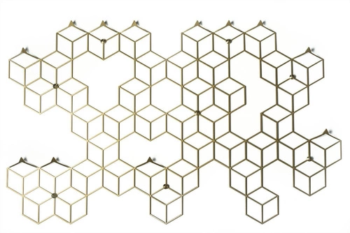 Wieszak ścienny do przedpokoju Stiga XL złoty nowoczesny metalowy POLYHEDRA