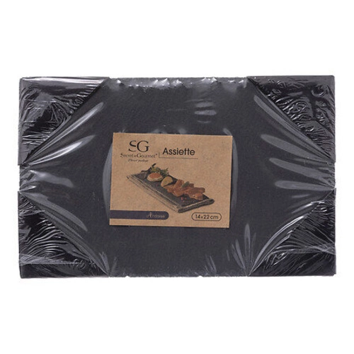 Talerz obiadowy do serwowania łupek czarny 14x22 cm nowoczesny 5five simply smart