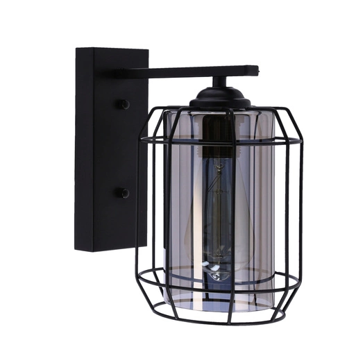 Kinkiet Jonera lampa czarny p20 1x40W  E27 klosz dymiony