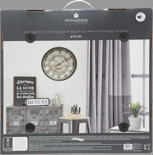 Zegar ścienny industrialny Meca Atmosphera 50 cm loftowy do salonu i przedpokoju