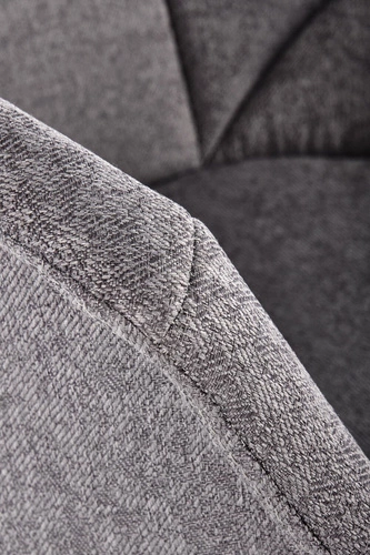 Krzesło tapicerowane Crush szare z podłokietnikami do jadalni nowoczesne Intesi