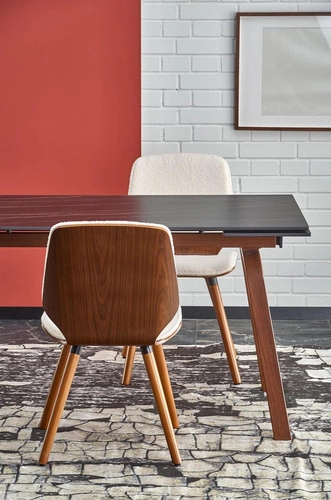 Stół rozkładany Nozel czarny marmur 140-200 cm nowoczesny do jadalni i salonu granitowy