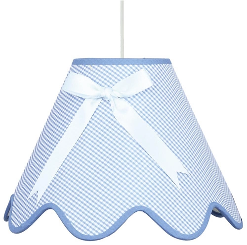 Lampa wisząca do pokoju dziecięcego Lola niebieska z tkaniny z kokardą Candellux