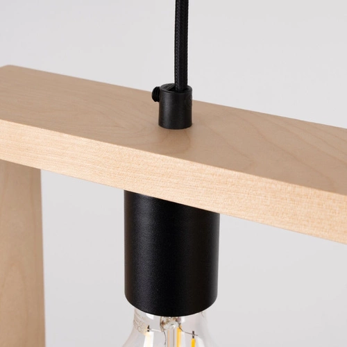 Lampa wisząca ARIES skandynawska drewniana regulowana do salonu i jadalni 24 cm