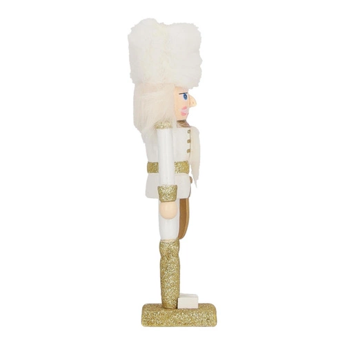 Dziadek do orzechów Henry w puchatej czapce 18cm biały