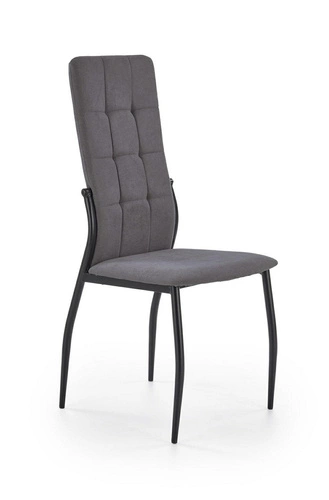 Krzesło tapicerowane Intesi Stagy szare nowoczesne do jadalni i kuchni na czarnych nogach