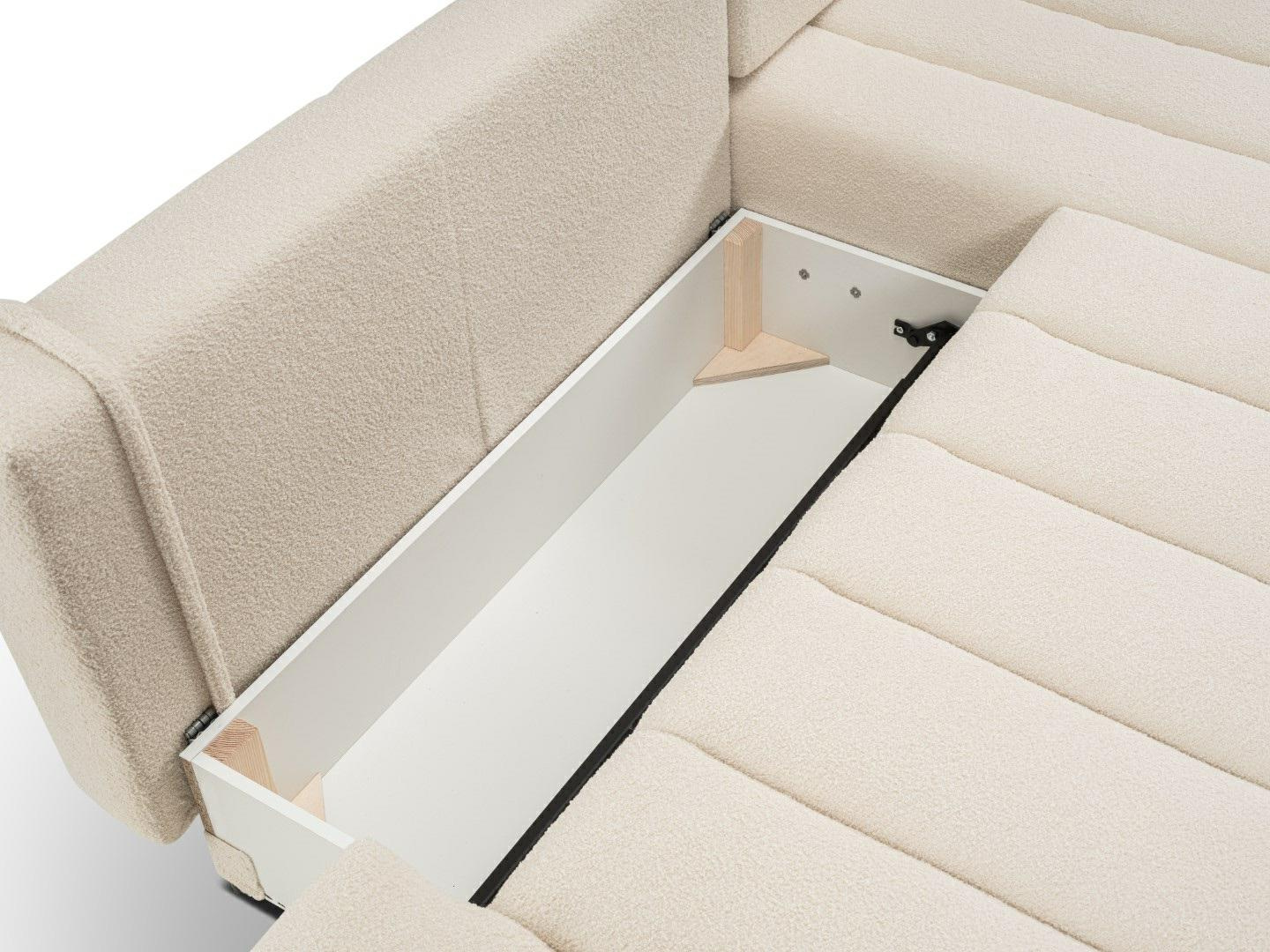 Narożnik Hobro z funkcją spania prawy biały Lambi 1