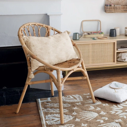 Fotel wypoczynkowy Praya rattanowy boho do salonu i na taras, lekki, sztaplowany Atmosphera