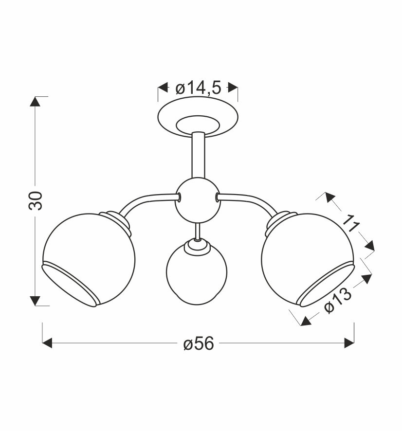 Lampa sufitowa Marinen czarny 3x40W E27 klosz biały z obwódką
