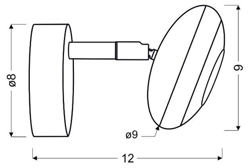 Kinkiet Skipper 1x6W LED cob główka okrągła 1e z przegubem kd system chrom