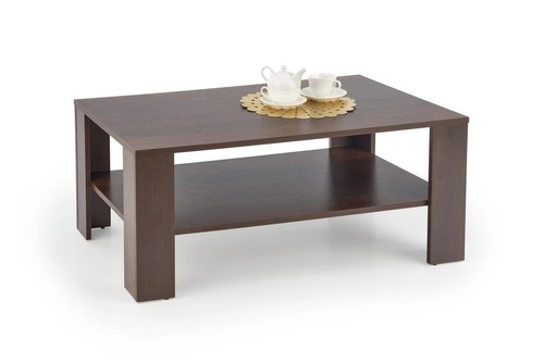 Stolik kawowy Tastur prostokątny nowoczesny ciemny orzech z półką do salonu 110x65 cm