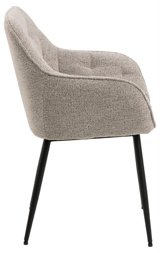 Krzesło tapicerowane Brooke beżowe do jadalni i salonu nowoczesne z podłokietnikami Actona