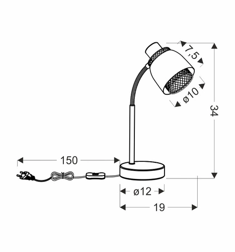 Lampa stołowa Aleksandria czarny 1x40W E14 klosz czarny+złoty