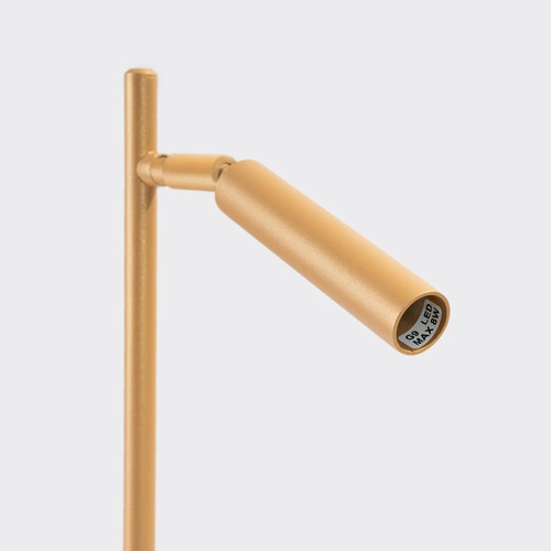 Lampa biurkowa Pastelo nowoczesna złota z ruchomym kloszem do sypialni i gabinetu 43 cm