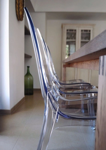 Krzesło Vanity transparentne do jadalni i ogrodu SCAB Design nowoczesne sztaplowane z tworzywa