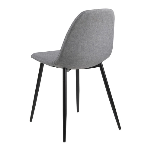 Krzesło tapicerowane Wilma Actona do jadalni nowoczesne szare na czarnych nogach